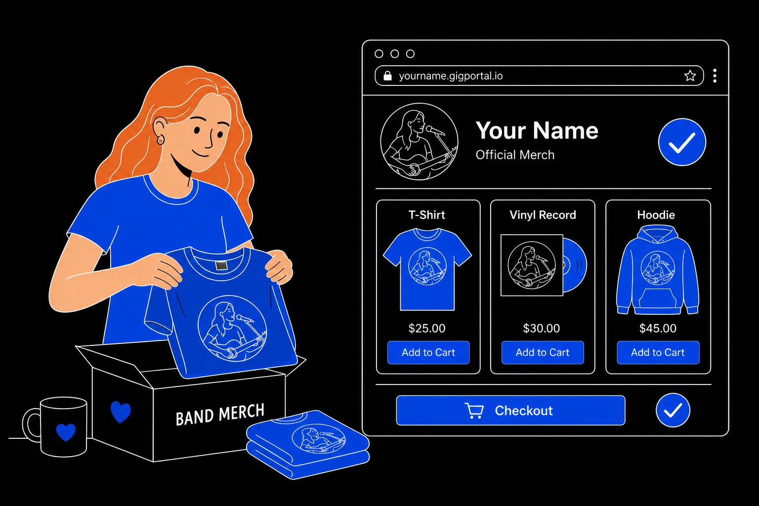 Merchandise store for performers